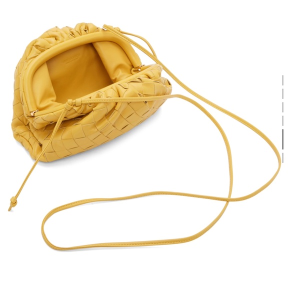 Authentic Bottega Veneta Yellow intrecciato leather mini clutch 💛 - Picture 1 of 9
